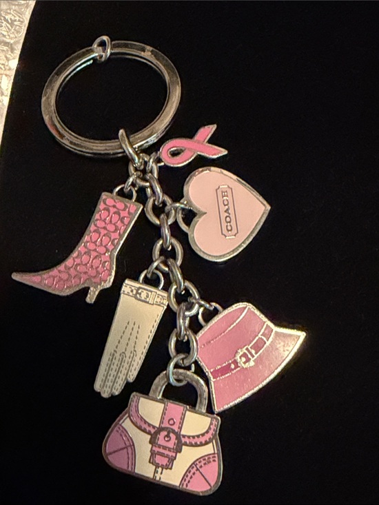 Coach Accessories - Coach Pink Multi-Charm Keychain with Heart, Boot & Purse